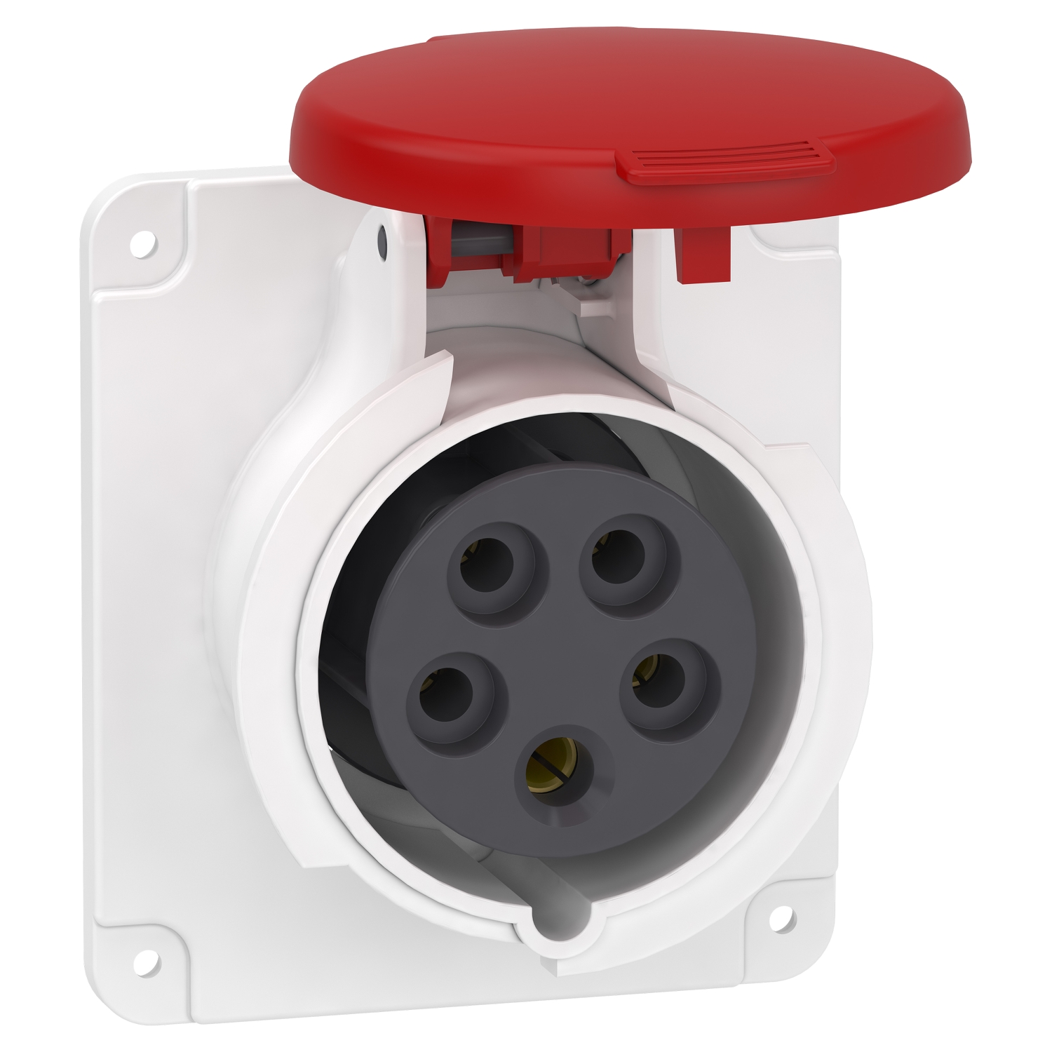 Schneider Mureva Industrial Socket · 16 A · 3P+N+E · 380 to 415 V · IP44 · Grey (RAL 7035) · PKF16G435