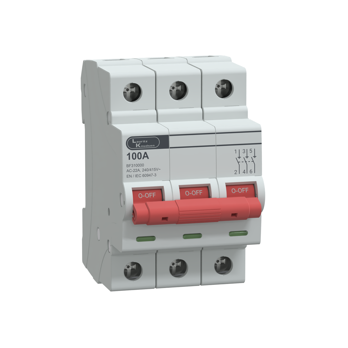 Lauritz Knudsen Exora Isolator · 3P (TP) · 100 A · 415 V AC