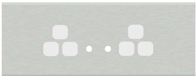 Norisys TG9 TA146.04 6M Size Plate With 2 Hole + 2 Socket Windows Natural Solid Aluminium Cover Plates With Frames