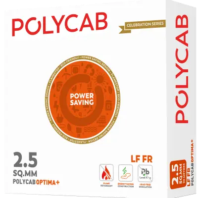 Polycab Optima+ House Wire · LF FR · 2.5 sq mm · 90 m · Black